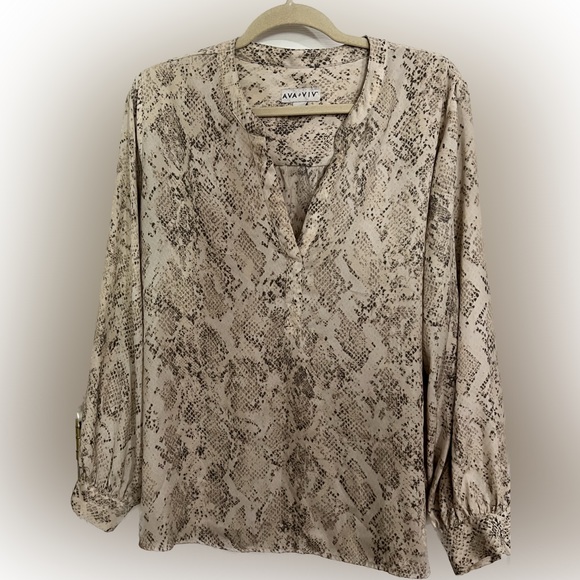 Snake skin print long sleeve blouse - Picture 1 of 4